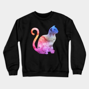 Colorful Galaxy Cat Crewneck Sweatshirt
